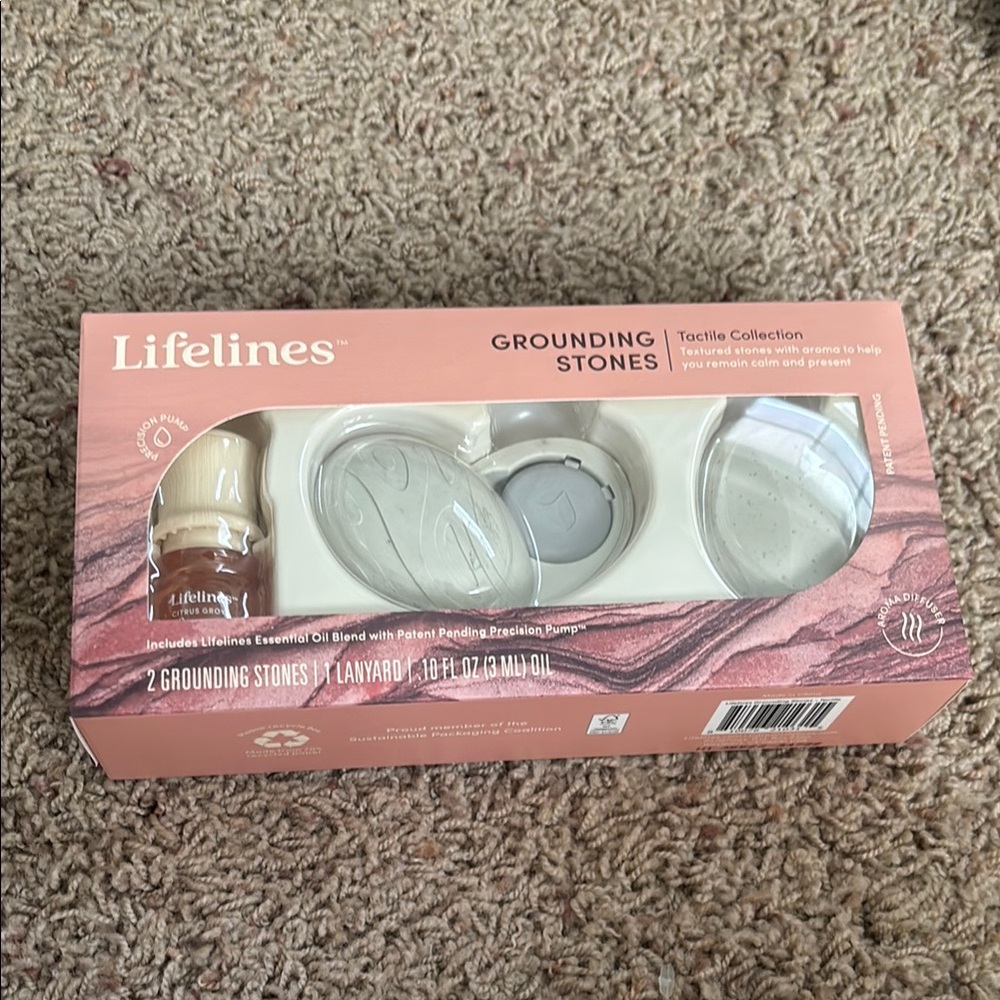 NEW Lifelines Grounding Stones with Citrus Grove Focus Essential Oil Blend